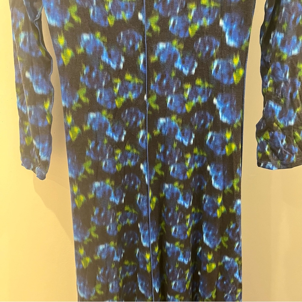 NWT Hunter Bell Maxi Dress Blue Floral Kings Hill Stretch Jersey Long Sleeve XS - Picture 12 of 13